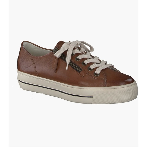 Shoes Paul Green Sneaker Damen Cognac Skylar Harper Platform Paul